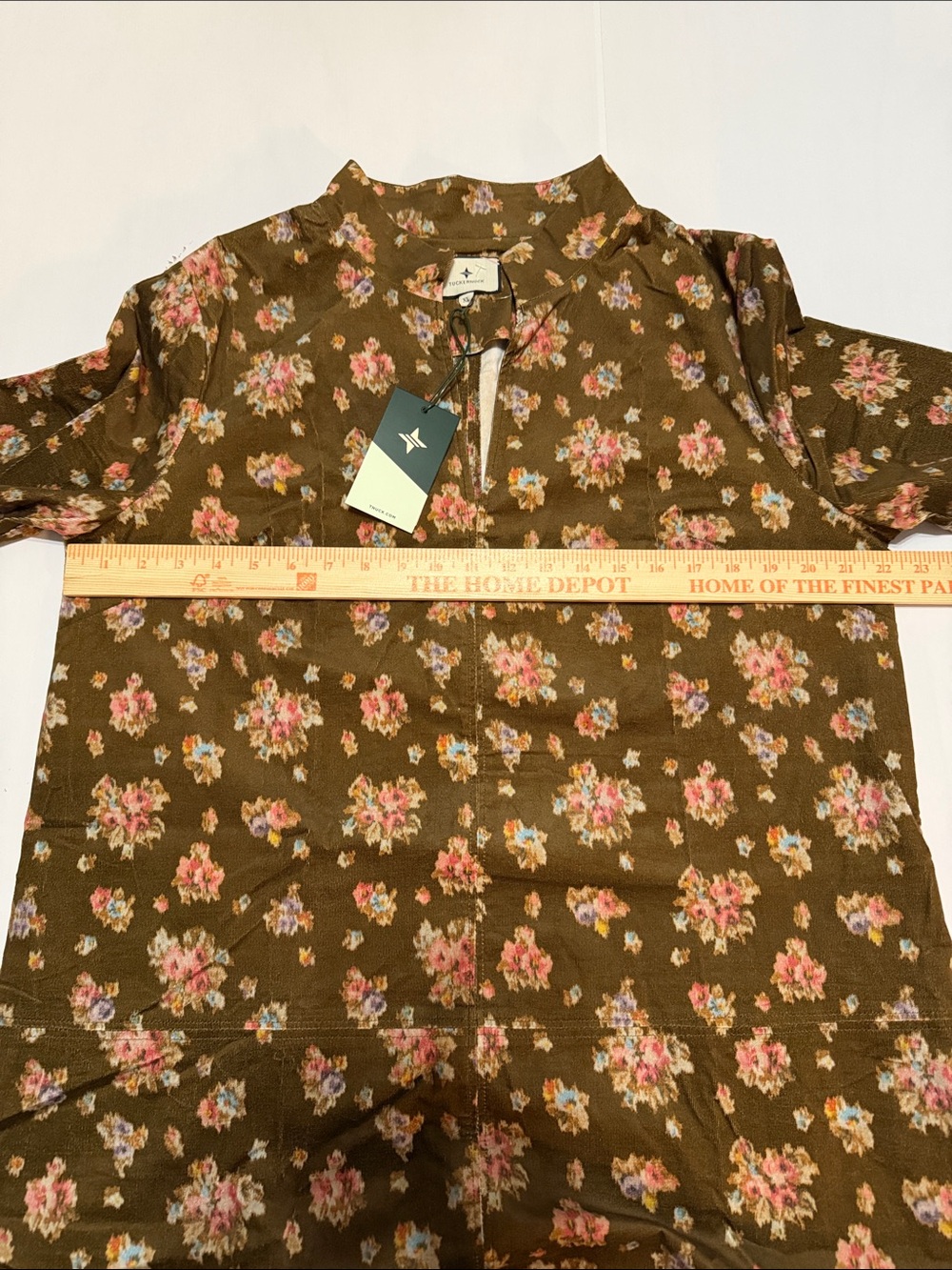 Tuckernuck Floral Brown Corduroy Clifton Dress XL NWT - Picture 4 of 8